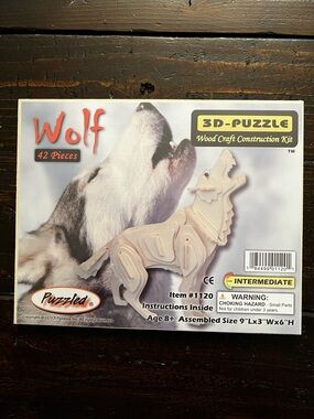 3D Wolf Wood Puzzle Kit by Puzzled (New)